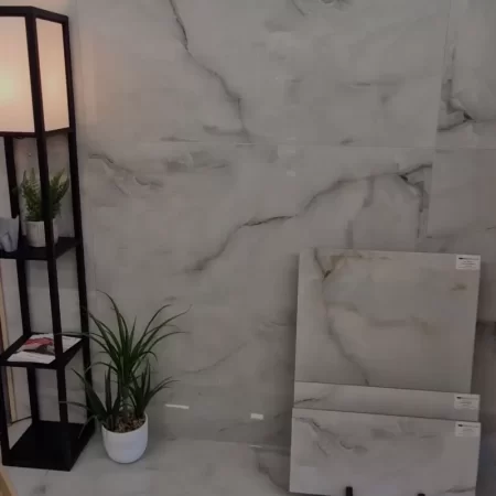 Video of dolmen grey porcelain tiles.