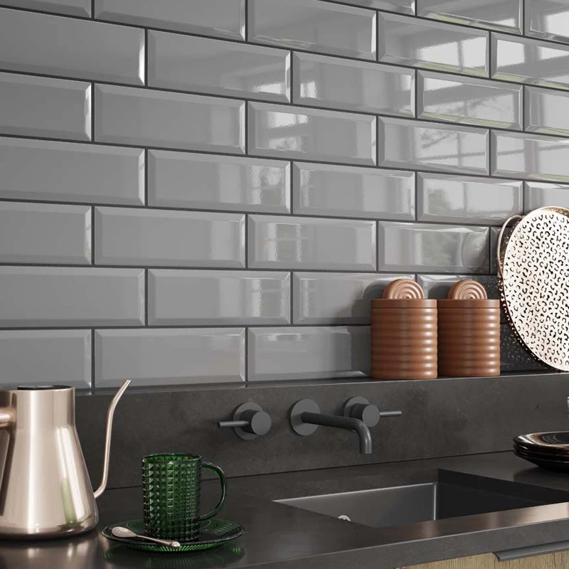 metro light grey xl gloss wall tiles 100x300mm